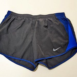 Women's Medium Nike Dri-Fit Black and Blue Athletic Shorts